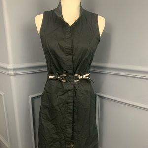 Zara Black Button Down Belted Dress